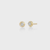Mini Fluted Button Stud - 3mm Round