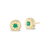 Bliss Stud Earrings Diamonds and Emeralds