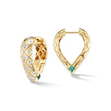 Mama Bliss Hoops with Diamonds and Emerald