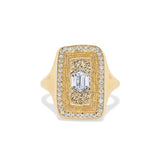 Elongated Hexagon Diamond Relic Signet