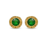 Emerald Flower Studs