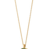 Fortune Pendant in Orange Enamel with Diamonds and Tsavorites