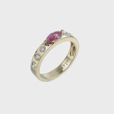 Leggo Birthstones Pink Sapphire Ring Yellow Gold