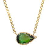 Green Pear Tourmaline Necklace