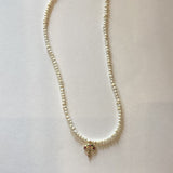Baby Potato Pearl & Rainbow Sapphire Mushroom Beaded Necklace