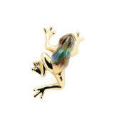 Mini Frog Abalone Quartz Stud