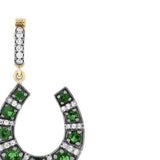 Horseshoe Pendant/Charm - Yellow Gold & Tsavorite