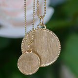 Deluxe Gold Stud Disc Pendant in 18k Florentine Gold