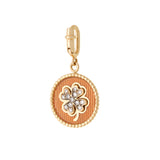 Double Face Charm - Clover/Horse Shoe - Navy and Orange
