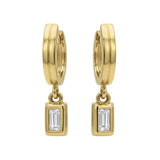 Lincoln Hoops with Baguette Diamond Drop