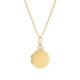Classic Diamond Trefoil Locket in 18K Gold