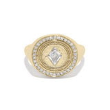 Lozenge Diamond Signet Ring