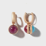Drop Lozenge with Greenland Ruby and Turquoise