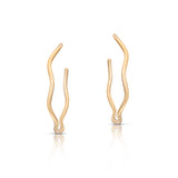 Plain Gold Wave Earrings - Large
