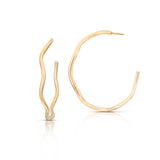Plain Gold Wave Earrings - Large