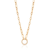 Liberté Rectangular Hooked Chain in Yellow Gold