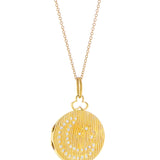 Classic Moon & Stars Locket 18K Gold - Florentine Finish