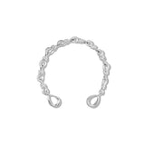 Large True Lover's Knot Handmade Bracelet Chain in Silver