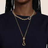 Large True Lover's Knot Handmade Necklace Chain in Silver