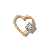 Stoned Heartlock with Diamonds in Yellow Gold
