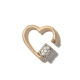 Stoned Heartlock with Diamonds in Yellow Gold