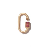 Stoned Medium Lock with Ruby - Yellow Gold
