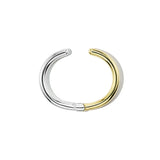 Mixed Metal Hinged Cuffling in Silver and Brass