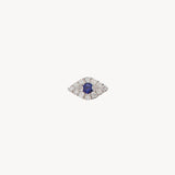 Diamond & Blue Sapphire Evil Eye Stud Earring