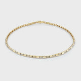 Snake Link Necklace with Alternating Pave White Diamond