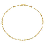 Figaro Necklace Chain w/ 2-sided Prong Set Diamond