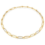Knot Flat Link Chain with Scattered Pave Links