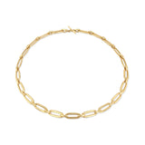 Flat Link Necklace with Knot Bridges