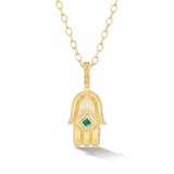 Mini Hamsa Gold Amulet Necklace