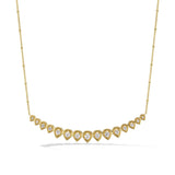 MANDALA WHITE DIAMOND PETAL GRADUATED NECKLACE