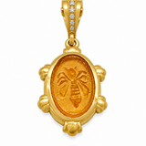 Tembo Pendant with Honey Queen Bee Venetian Glass