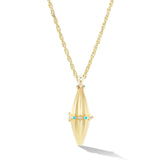 Intention Locket with Turquoise Cabochon and Diamonds