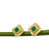 Emerald Square Studs