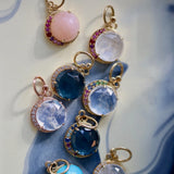 Turquoise Moon Charm in 18k Gold | Blue and Purple Sapphires
