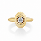 KE Stone Ring with White Diamond