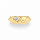 Liquid Gold Ring with Pear Diamond