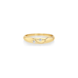 Petite Liquid Gold Ring with 2 Diamonds