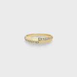 Petite Crescent Ring with Switch Pave