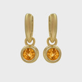 Rory Hoops with Round Yellow Sapphire Drop