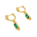 Emerald Baguette Drop Earrings