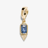 Sapphire & Trillion Diamond Charm
