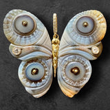Banded/Botswana agate diamond Butterfly Pendant