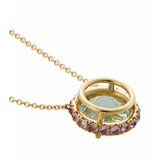 Blue Aquamarine Round Necklace