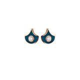 Fish For Love Scale Petrol Earring - Diamond