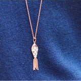Fish for Love Pendant Ivory & Black Enamel - Rubies