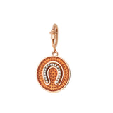 Charm Orange Horseshoe - Diamonds